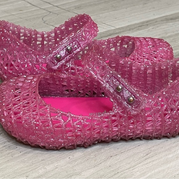 Mini Melissa Campana Mary Jane Toddler Flats Ballerinas 32995 with Box Glitter 9 - Picture 6 of 13